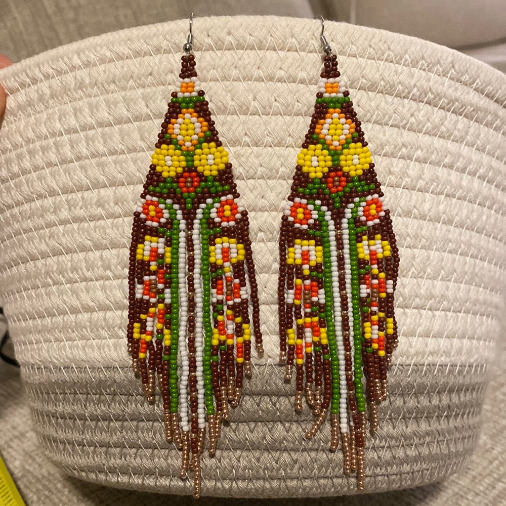 Bohemian Flower drop earrings